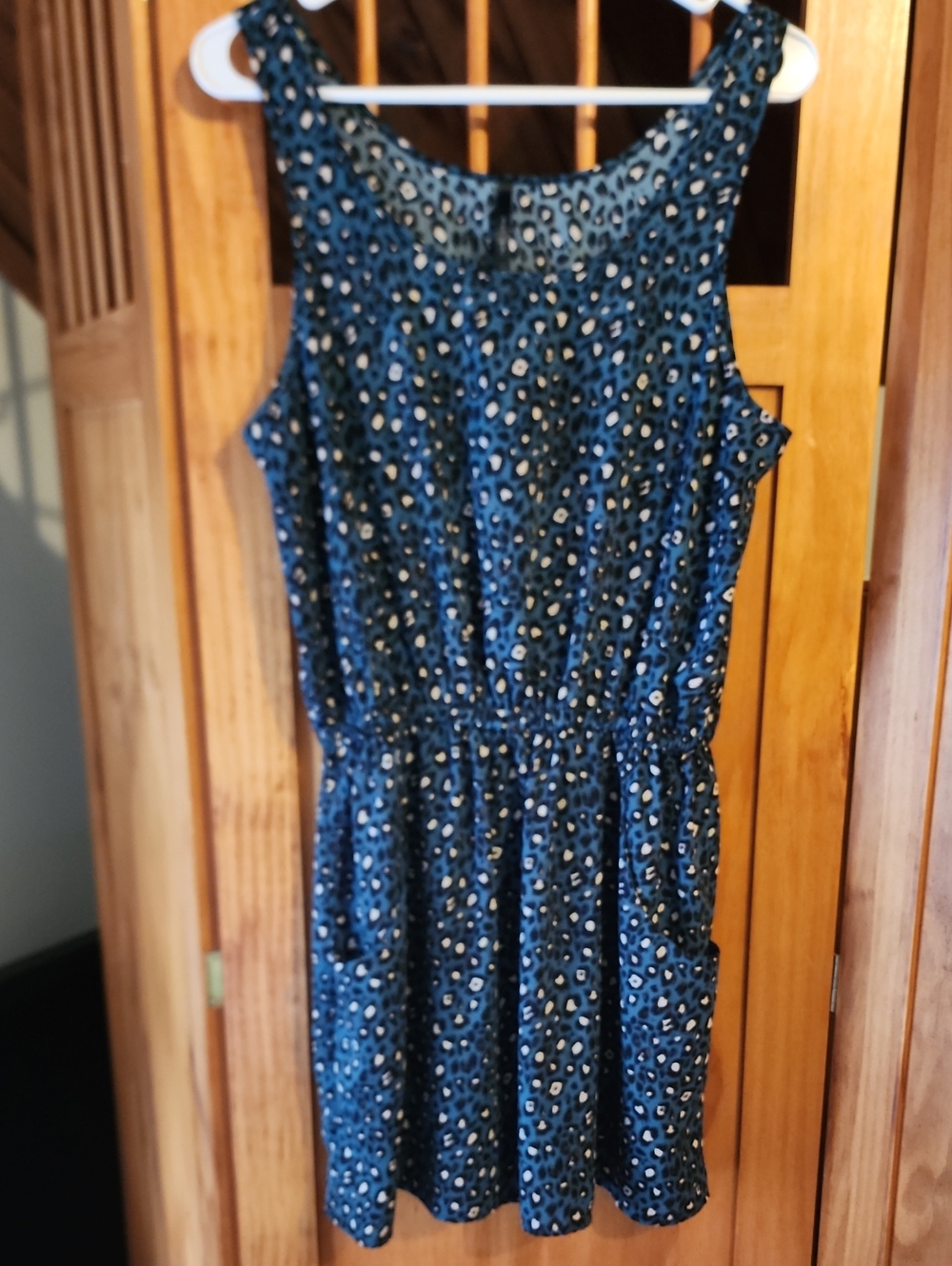 mon ami Teal Leopard Print Dress